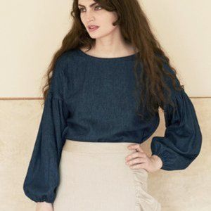 Elise Ballegeer  Hemp Denim Britta Top Sz M